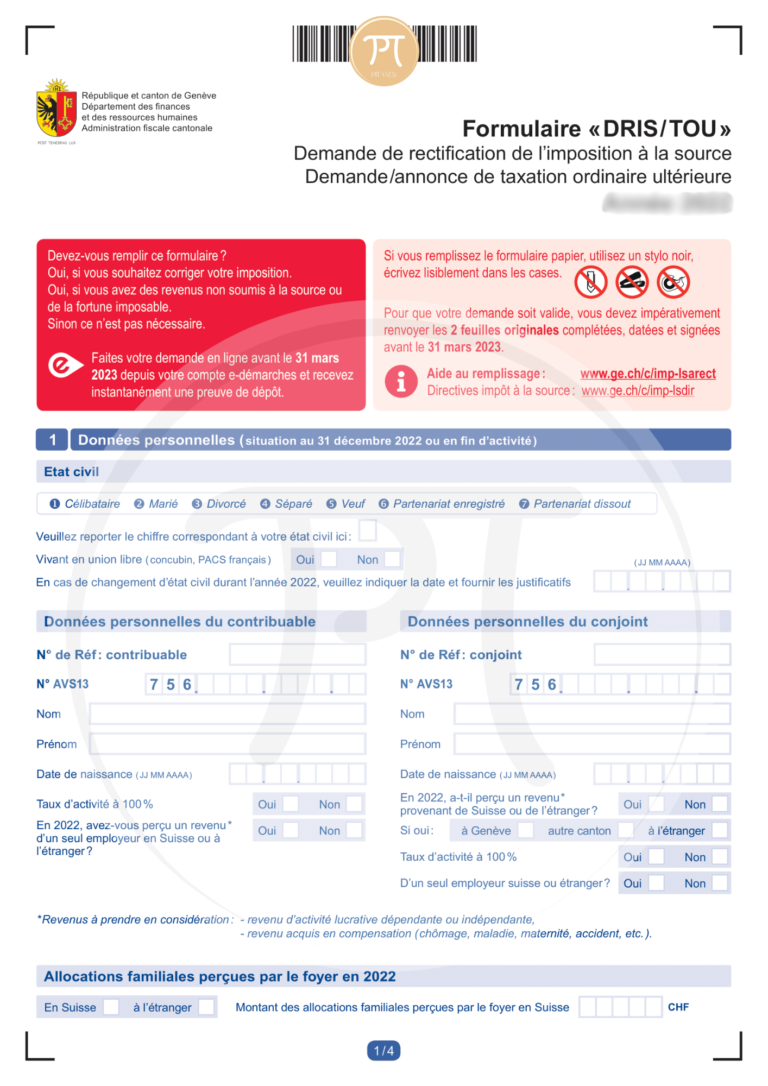 COMMENT REMPLIR LE FORMULAIRE DRIS/TOU ? (format papier)